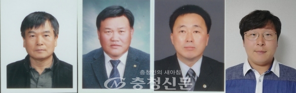 왼쪽부터 한용태, 안성호, 김진용 회원, 문상래 주무관. 사진=증평군 제공