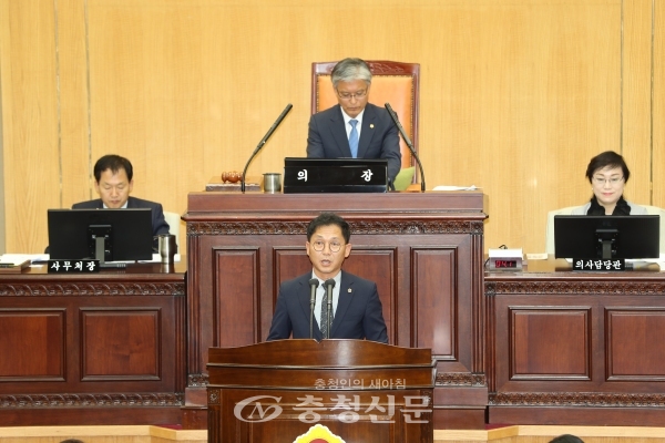 박성원 충북도의원이 5분 발언을 통해 지역주도의 자립적 성장기반 구축이 필요하다고 강조했다.
