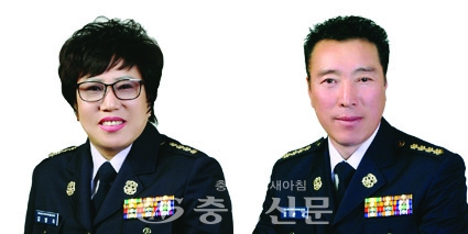 왼쪽부터 김명자 여성회장, 김문석 사무국장.