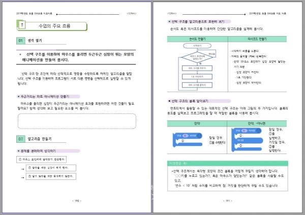 대전교육청이 개발·보급한 초등학교 SW교육 지도 자료.