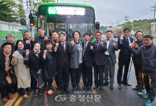 66번 버스노선 신설로 비래동에서 대전대까지 15분만에 갈 수 있게 됐다. (사진=대덕구의회 제공)