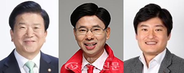 사진왼쪽부터 민주당 박병석 의원, 자유한국당 이영규 당협위원장, 바른미래당 김세환 지역위원장.