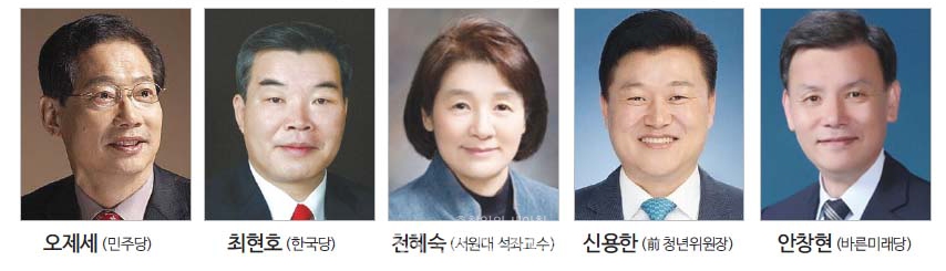 서원구 21대 총선 후보자들. (사진=충청신문DB)