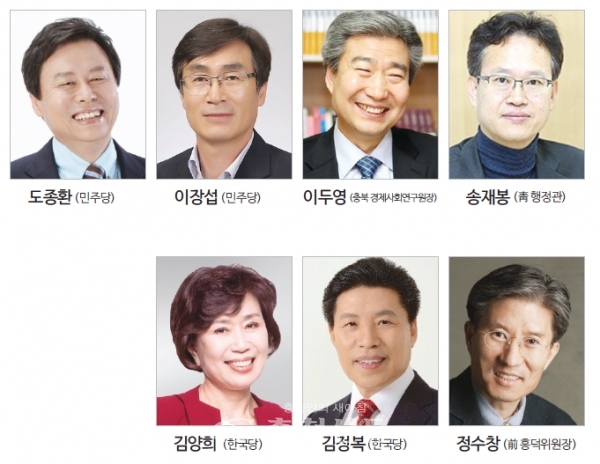 흥덕구 21대 총선 후보자들. (사진=충청신문DB)