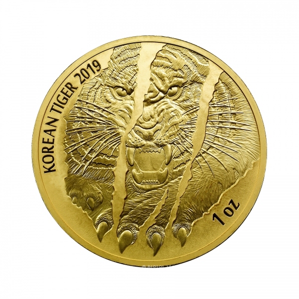 한국조폐공사가 20일 한국의 호랑이 불리온 시리즈의 네번째 작품인 '2019 호랑이 불리온 금메달'을 공개했다. (사진=조폐공사)