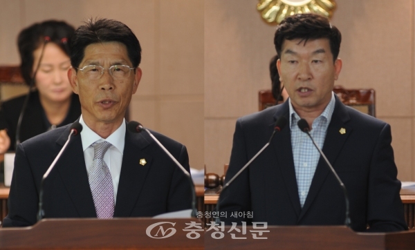김홍태(왼쪽) 구의원과 김태성 구의원. (사진=대덕구의회 제공)