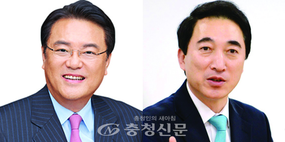 정진석 국회의원(왼쪽), 박수현 전 국회의장 비서실장. (사진=충청신문DB)