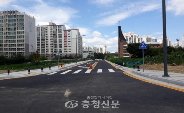 신방동~쌍용동 연결 도시계획도로 개통 모습 (사진=천안시 제공)