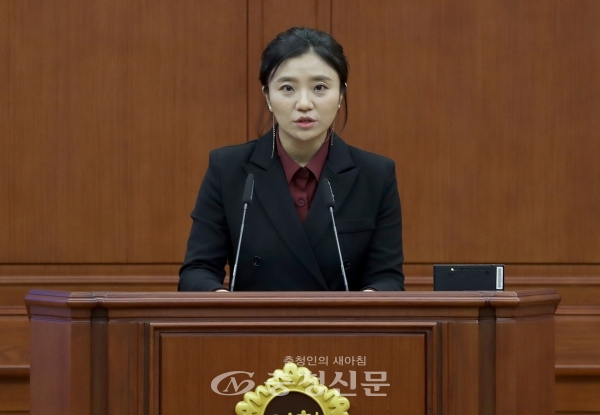 21일 신상발언하는 김소연 대전시의원. (사진=대전시의회 제공)
