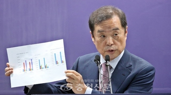 김병준 전 자유한국당 비대위원장이 9일 세종시청에서 기자회견을 열고 4·15 총선 세종시 을구(북쪽) 출마를 기정사실화 했다.