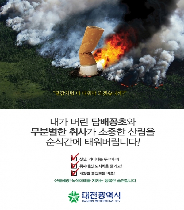 봄철 산불예방 홍보 포스터.(사진=대전시청 홈페이지)