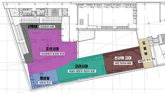 대전시립박물관 상설전시실 공간구성 계획도.(사진=대전시 제공)
