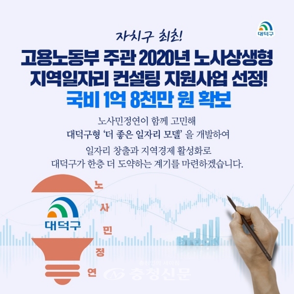 대덕구 '2020년 노사상생형 지역일자리 컨설팅 지원사업 선정'  카드뉴스.