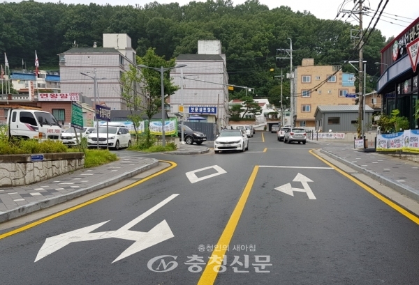 대전 중구 보문3구역 중로3-267호선 도로확장공사 완료된 모습. (사진=중구 제공)
