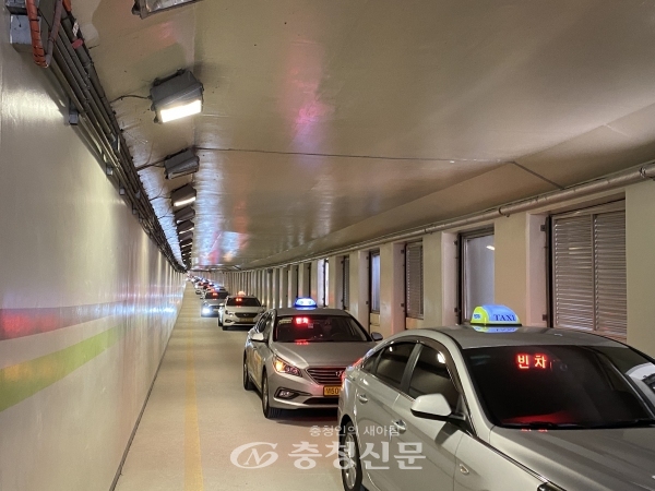 대전역 지하차도 내 택시전용차로.(사진=대전시 제공)
