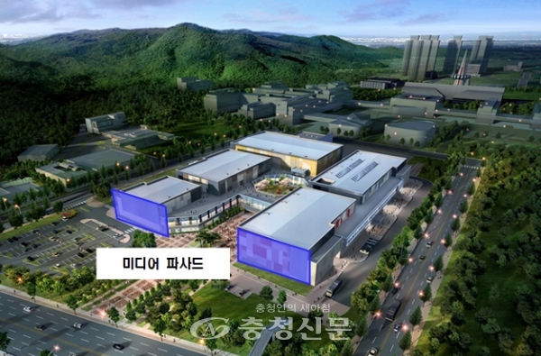 대전 엑스포 과학공원 내 스튜디오 큐브에 조성되는 중부권 최대 미디어 파사드.(사진=대전시 제공)