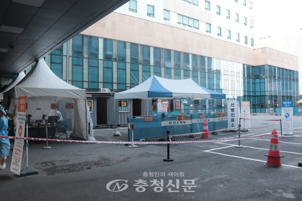 아산충무병원 선별진료소 모습(사진=영서의료재단 제공)