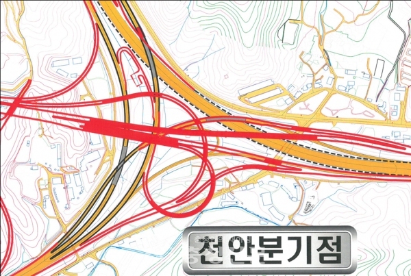 22일 교통 통제 예고된 천안분기점 서울→ 논산방향 램프구간 위치도. (제공=한국도로공사 대전충남본부)