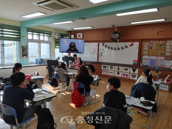 청양 남양초등학교는 지난 28일 2021학년도 전교학생회 임원 선거를 실시했다. (사진=청양교육지원청 제공)