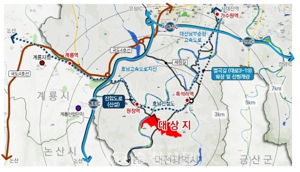 대전 서구 평촌일반산업단지 조성공사 위치도. (사진=대전시 제공)