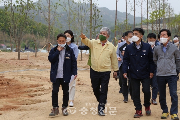 주요 정책사업장을 방문한 문정우 금산군수 (사진=금산군 제공)