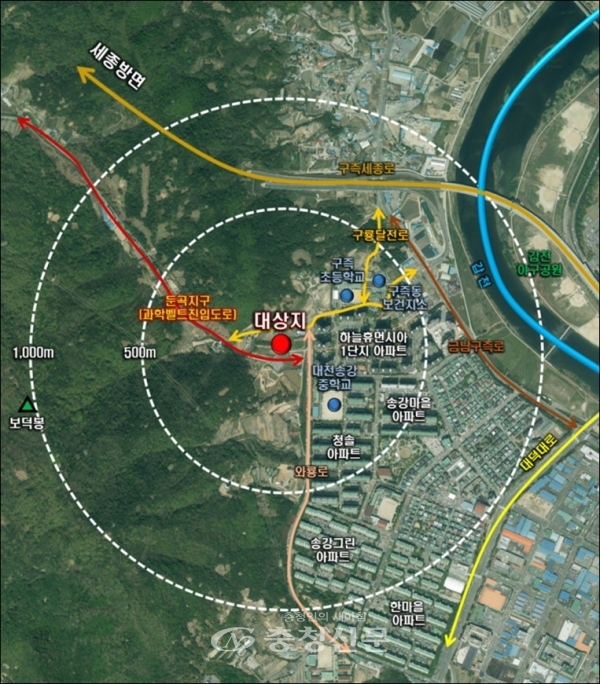 대전시는 유성구 봉산동 일부 지역의 개발제한구역을 해제했다고 3일 밝혔다.(사진=대전시 제공)