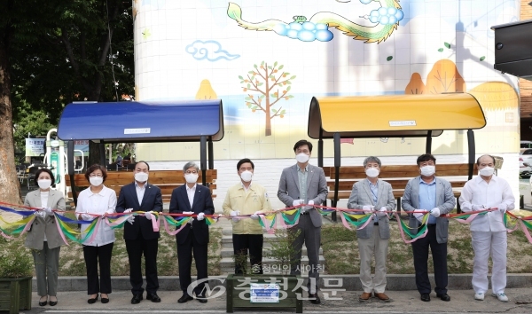 한국조폐공사는 대전 동구 용전동에서 도시재생 프로젝트인‘아름다운 대전 좋을市 GO!’사업의 일환으로 힐링 공간 오픈식을 가졌다. (사진=조폐공사 제공)