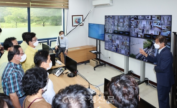 허태정 대전시장은 19일 대전 제3 생활치료센터를 찾아 준비상황을 점검했다.(사진=대전시 제공)