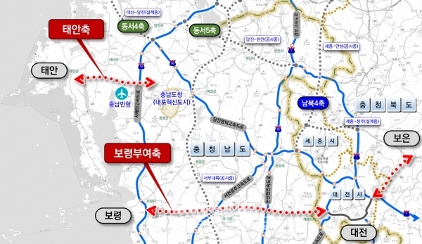 제2차 국토도로망 종합계획의 국가간선도로망(태안군 제공)