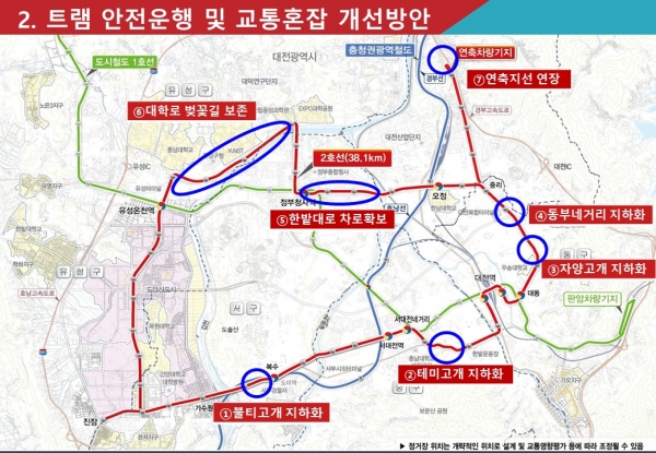 ▲ 2028년 운행 목표인 대전 트램 구상도.