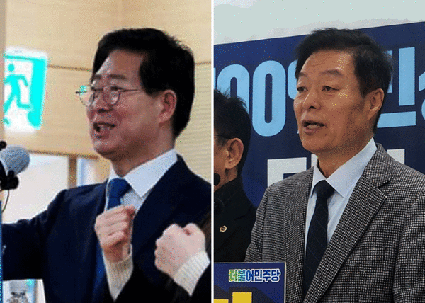 왼쪽부터 출마의사를 밝힌 양승조 전 충남지사, 이규희 전 국회의원(사진=장선화 기자)